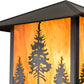 Meyda Lighting Great Pines 25" Craftsman Brown Outdoor Pier Mount Light With Ambra Siena Idalight Shade Glass