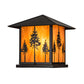 Meyda Lighting Great Pines 25" Craftsman Brown Outdoor Pier Mount Light With Ambra Siena Idalight Shade Glass