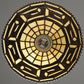 Meyda Lighting Greek Key 8" Mini Pendant Light With Amber Shade Glass