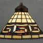 Meyda Lighting Greek Key 8" Mini Pendant Light With Amber Shade Glass