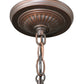 Meyda Lighting Greek Key 8" Mini Pendant Light With Amber Shade Glass