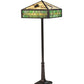 Meyda Lighting Green Pine Branch 65" 2-Light Mahogany Bronze Floor Lamp With Green & Beige Shade Glass