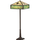 Meyda Lighting Green Pine Branch 65" 2-Light Mahogany Bronze Floor Lamp With Green & Beige Shade Glass
