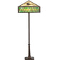 Meyda Lighting Green Pine Branch 65" 2-Light Mahogany Bronze Floor Lamp With Green & Beige Shade Glass
