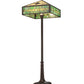Meyda Lighting Green Pine Branch 65" 2-Light Mahogany Bronze Floor Lamp With Green & Beige Shade Glass