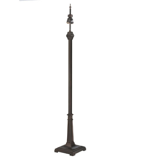 Meyda Lighting Green Pine Branch 65" 2-Light Mahogany Bronze Floor Lamp With Green & Beige Shade Glass