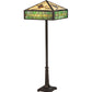 Meyda Lighting Green Pine Branch 65" 2-Light Mahogany Bronze Floor Lamp With Green & Beige Shade Glass