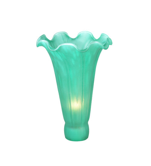 Meyda Lighting Green Pond Lily 4"W x 5"H Green Shade Glass