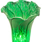 Meyda Lighting Green Tiffany Pond Lily 13" Antique Brass Twin Cherub Table Lamp With Green Shade Glass
