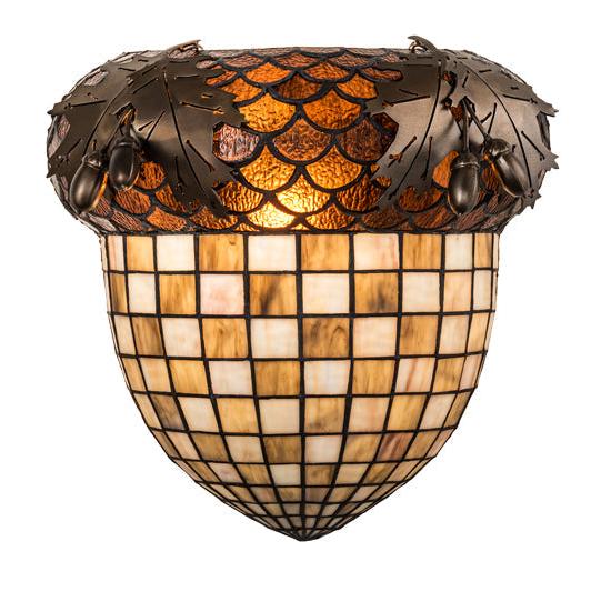 Meyda Lighting Greenbriar Oak 12" Antique Copper Wall Sconce