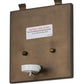 Meyda Lighting Greenbriar Oak 12" Antique Copper Wall Sconce With Beige and Brown Shade Glass