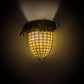 Meyda Lighting Greenbriar Oak 12" Antique Copper Wall Sconce With Beige and Brown Shade Glass