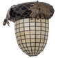 Meyda Lighting Greenbriar Oak 12" Antique Copper Wall Sconce With Beige and Brown Shade Glass