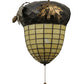 Meyda Lighting Greenbriar Oak 13" 2-Light Antique Copper Wall Sconce With Amber and Beige Shade Glass