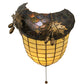 Meyda Lighting Greenbriar Oak 13" 2-Light Antique Copper Wall Sconce With Amber and Beige Shade Glass