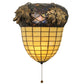 Meyda Lighting Greenbriar Oak 13" 2-Light Antique Copper Wall Sconce With Amber and Beige Shade Glass