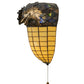 Meyda Lighting Greenbriar Oak 13" 2-Light Antique Copper Wall Sconce With Amber and Beige Shade Glass
