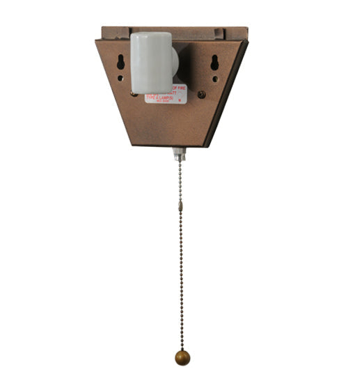 Meyda Lighting Greenbriar Oak 13" 2-Light Antique Copper Wall Sconce With Amber and Beige Shade Glass