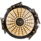 Meyda Lighting Greenbriar Oak 14" 2-Light Tyler Bronze Inverted Pendant Light With Autumn Beige & Bark Brown Shade Glass
