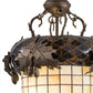 Meyda Lighting Greenbriar Oak 14" 2-Light Tyler Bronze Inverted Pendant Light With Autumn Beige & Bark Brown Shade Glass
