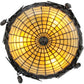 Meyda Lighting Greenbriar Oak 16" 3-Light Timeless Bronze Semi-flush Mount Ceiling Light With Beige and Bark Brown Shade Glass