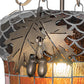 Meyda Lighting Greenbriar Oak 17" Antique Copper Inverted Pendant Light With Green & Brown Shade Glass