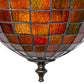 Meyda Lighting Greenbriar Oak 17" Antique Copper Inverted Pendant Light With Green & Brown Shade Glass