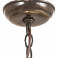 Meyda Lighting Greenbriar Oak 18" 2-Light Antique Brass Gloss Inverted Pendant Light With Bark Brown & Autumn Beige Art Shade Glass