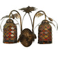 Meyda Lighting Greenbriar Oak 18" 2-Light Antique Copper Scallop Wall Sconce With Multi-Colored Shade Glass