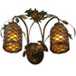 Meyda Lighting Greenbriar Oak 18" 2-Light Antique Copper Scallop Wall Sconce With Multi-Colored Shade Glass