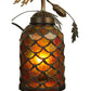 Meyda Lighting Greenbriar Oak 18" 2-Light Antique Copper Scallop Wall Sconce With Multi-Colored Shade Glass