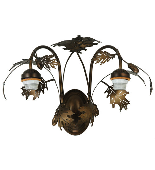 Meyda Lighting Greenbriar Oak 18" 2-Light Antique Copper Wall Sconce Hardware