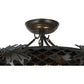 Meyda Lighting Greenbriar Oak 22" 2-Light Timeless Bronze Semi-flush Mount Ceiling Light With Autumn Beige and Bark Brown Shade Glass