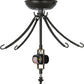 Meyda Lighting Greenbriar Oak 22" 2-Light Timeless Bronze Semi-flush Mount Ceiling Light With Autumn Beige and Bark Brown Shade Glass