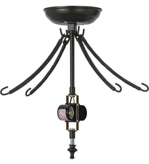 Meyda Lighting Greenbriar Oak 22" 2-Light Timeless Bronze Semi-flush Mount Ceiling Light With Autumn Beige and Bark Brown Shade Glass