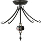 Meyda Lighting Greenbriar Oak 22" 2-Light Timeless Bronze Semi-flush Mount Ceiling Light With Autumn Beige and Bark Brown Shade Glass