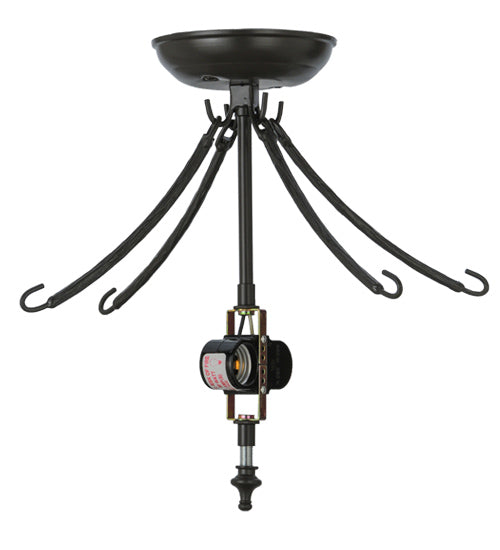 Meyda Lighting Greenbriar Oak 22" 2-Light Timeless Bronze Semi-flush Mount Ceiling Light With Autumn Beige and Bark Brown Shade Glass
