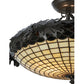 Meyda Lighting Greenbriar Oak 22" 2-Light Timeless Bronze Semi-flush Mount Ceiling Light With Autumn Beige and Bark Brown Shade Glass