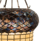 Meyda Lighting Greenbriar Oak 22" 3-Light Dark Burnished Antique Copper Inverted Pendant Light With Brown & Beige Shade Glass