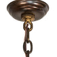 Meyda Lighting Greenbriar Oak 22" 3-Light Dark Burnished Antique Copper Inverted Pendant Light With Brown & Beige Shade Glass