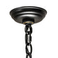Meyda Lighting Greenbriar Oak 22" 3-Light Textured Black Inverted Pendant Light With Multi-Colored Shade Glass
