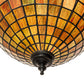 Meyda Lighting Greenbriar Oak 22" 3-Light Textured Black Semi-flush Mount Light With Multi-Colored Shade Glass