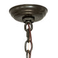 Meyda Lighting Greenbriar Oak 22" 3-Light Timeless Bronze Inverted Pendant Light With Multi-Colored Stained Shade Glass