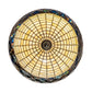 Meyda Lighting Greenbriar Oak 22" 3-Light Timeless Bronze Inverted Pendant Light With Multi-Colored Stained Shade Glass