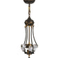 Meyda Lighting Greenbriar Oak 23" 6-Light Antique Copper Inverted Pendant Light With Multi-Colored Shade Glass