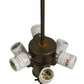 Meyda Lighting Greenbriar Oak 23" 6-Light Antique Copper Inverted Pendant Light With Multi-Colored Shade Glass