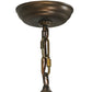Meyda Lighting Greenbriar Oak 23" 6-Light Antique Copper Inverted Pendant Light With Multi-Colored Shade Glass