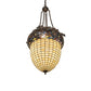 Meyda Lighting Greenbriar Oak 24" 3-Light Oil Rubbed Bronze Inverted Pendant Light With Multi-Colored Shade Glass