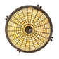 Meyda Lighting Greenbriar Oak 24" 3-Light Oil Rubbed Bronze Inverted Pendant Light With Multi-Colored Shade Glass