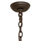 Meyda Lighting Greenbriar Oak 24" 3-Light Oil Rubbed Bronze Inverted Pendant Light With Multi-Colored Shade Glass